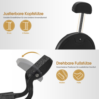 BarberPub Friseurstuhl mit Kopfstütze Kippbar, Friseureinrichtung mit Hydraulikpumpe 360° Drehbar, Höhenverstellbarer Bedienungsstuhl mit Vintage Stil, Barber Stuhl Kunstleder, 2933BK-F  (Schwarz)