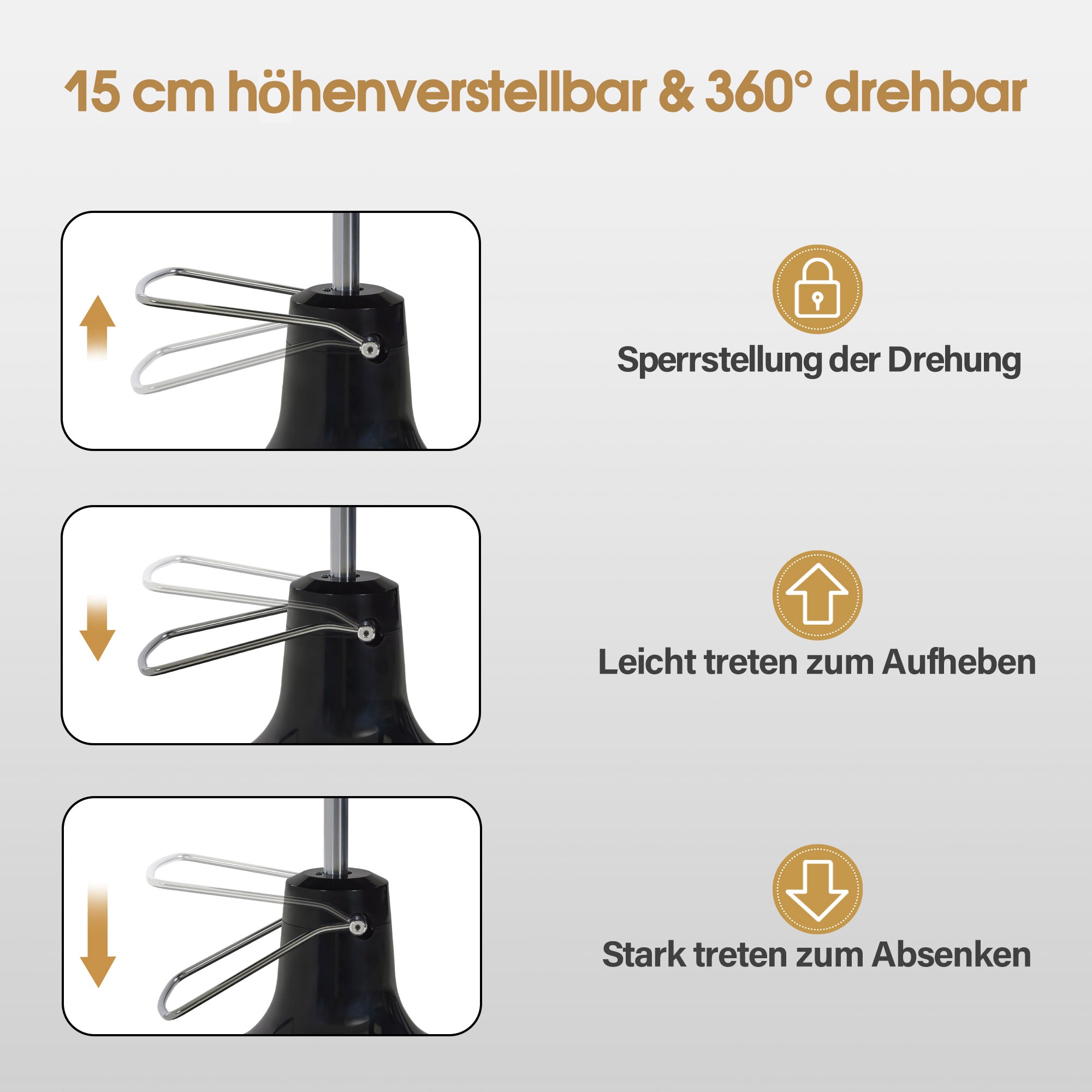 BarberPub Friseurstuhl mit Kopfstütze Kippbar, Friseureinrichtung mit Hydraulikpumpe 360° Drehbar, Höhenverstellbarer Bedienungsstuhl mit Vintage Stil, Barber Stuhl Kunstleder, 2933BK-F  (Schwarz)