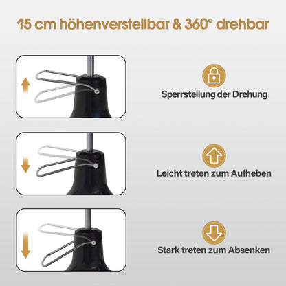 BarberPub Friseurstuhl mit Kopfstütze Kippbar, Friseureinrichtung mit Hydraulikpumpe 360° Drehbar, Höhenverstellbarer Bedienungsstuhl mit Vintage Stil, Barber Stuhl Kunstleder, 2933BK-F  (Schwarz)