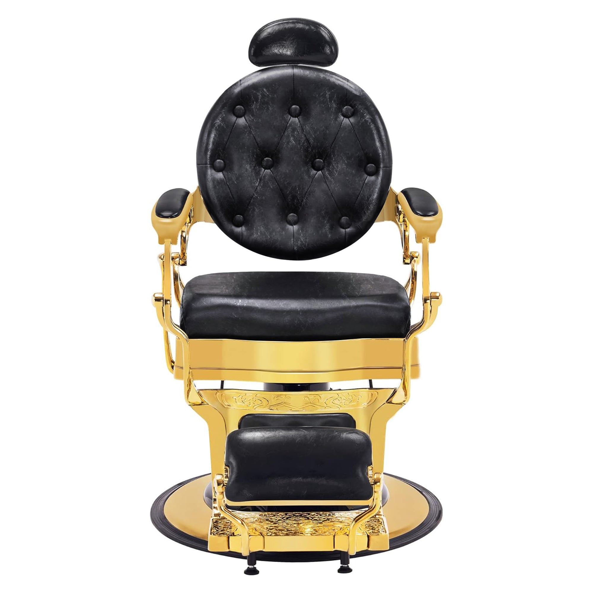 Barberpub Friseurstuhl Friseursessel mit Retro-/ Vintage Stil Gold 2935GD