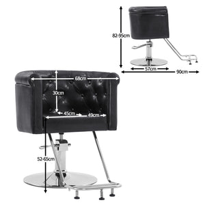 Barberpub Hydraulischer Friseurstuhl, Friseursessel Bedienungsstuhl  Höhenverstellbar, barber chair Drehstuhl Schönheitssalon-stuhl Friseureinrichtung, Kunstleder, 3807