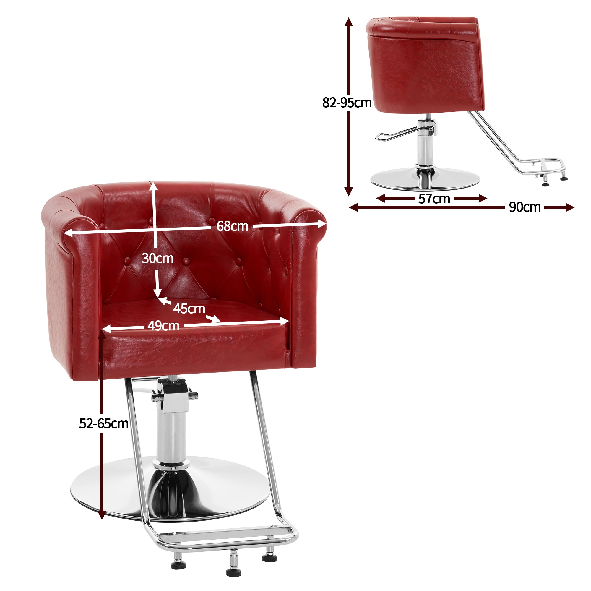 Barber Chair SLICK  Edler Friseurstuhl mit weißen Ziernähten