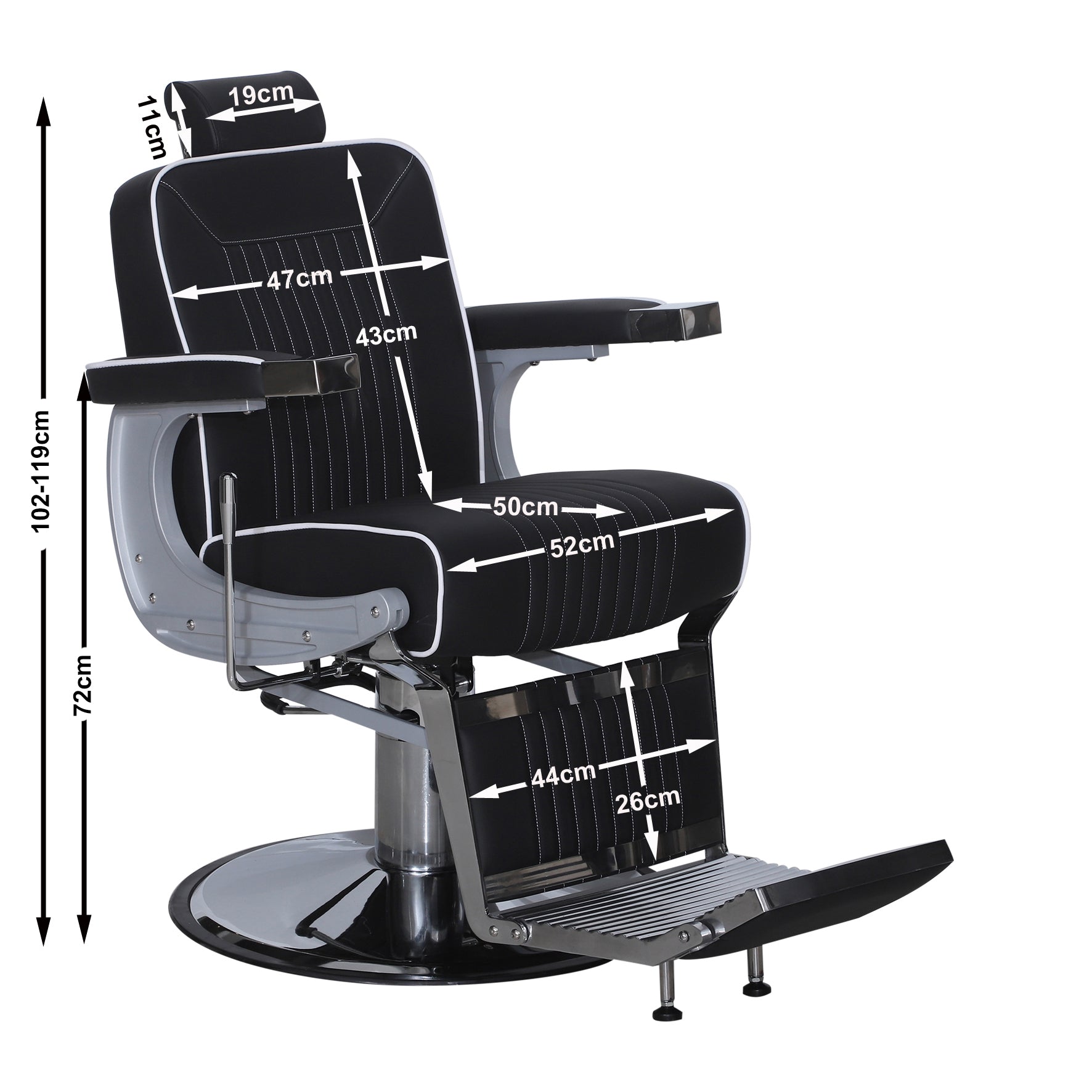 Barberpub Friseurstuhl Friseureinrichtung Friseursessel Bedienungsstuhl 3822, Salon SPA PVC-Kunstleder 140° Kippbar, höhenverstellbar