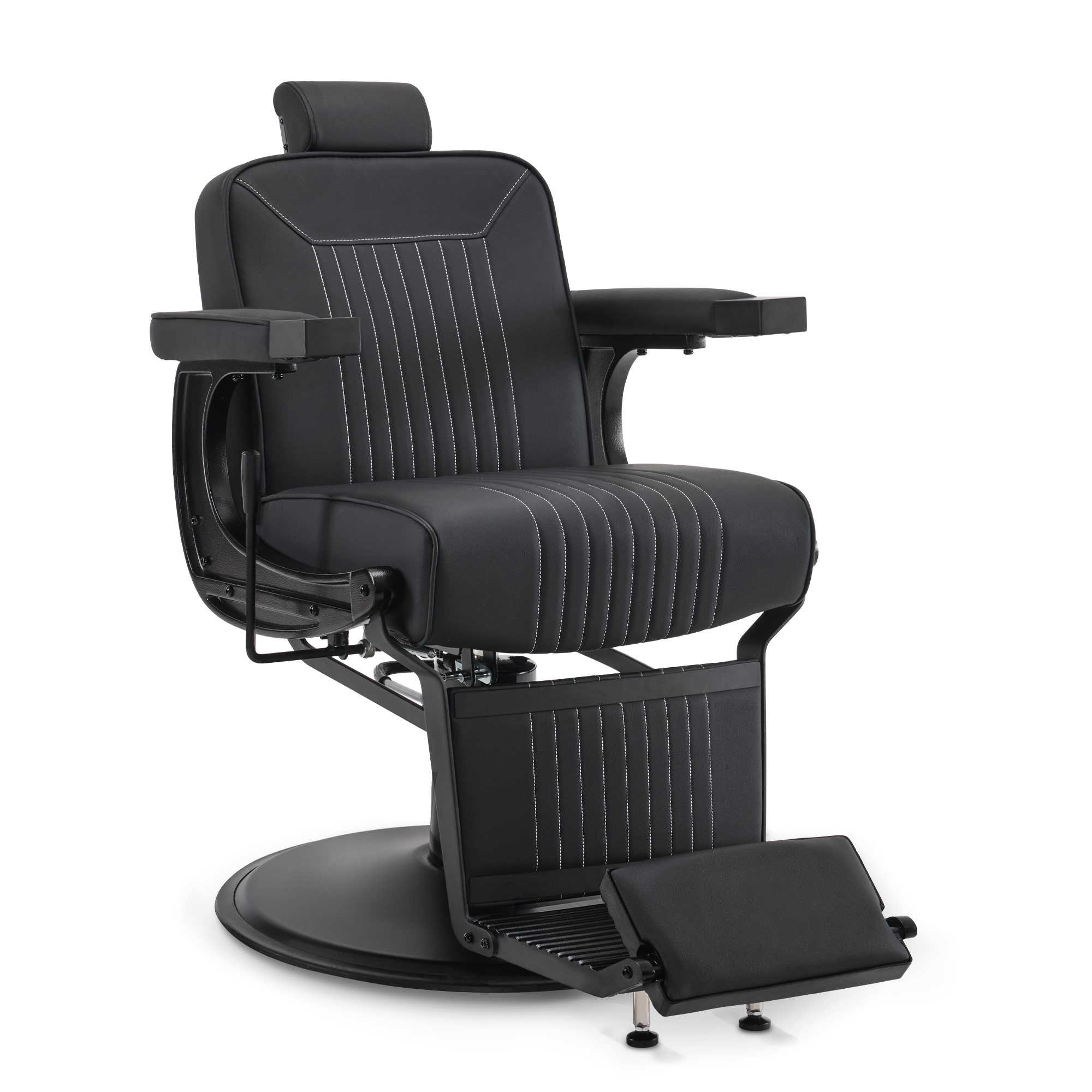 Barberpub Friseurstuhl Friseureinrichtung Friseursessel Bedienungsstuhl 3822, Salon SPA PVC-Kunstleder 140° Kippbar, höhenverstellbar