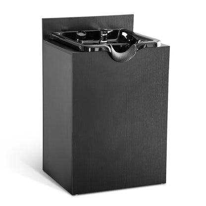 BarberPub Professionelle Rückwärtswaschanlage ohne Stuhl Friseurwaschplatz Waschtisch mit Rückwärtswaschbecken Saloneinrichtung 7134 ( Schwarz)