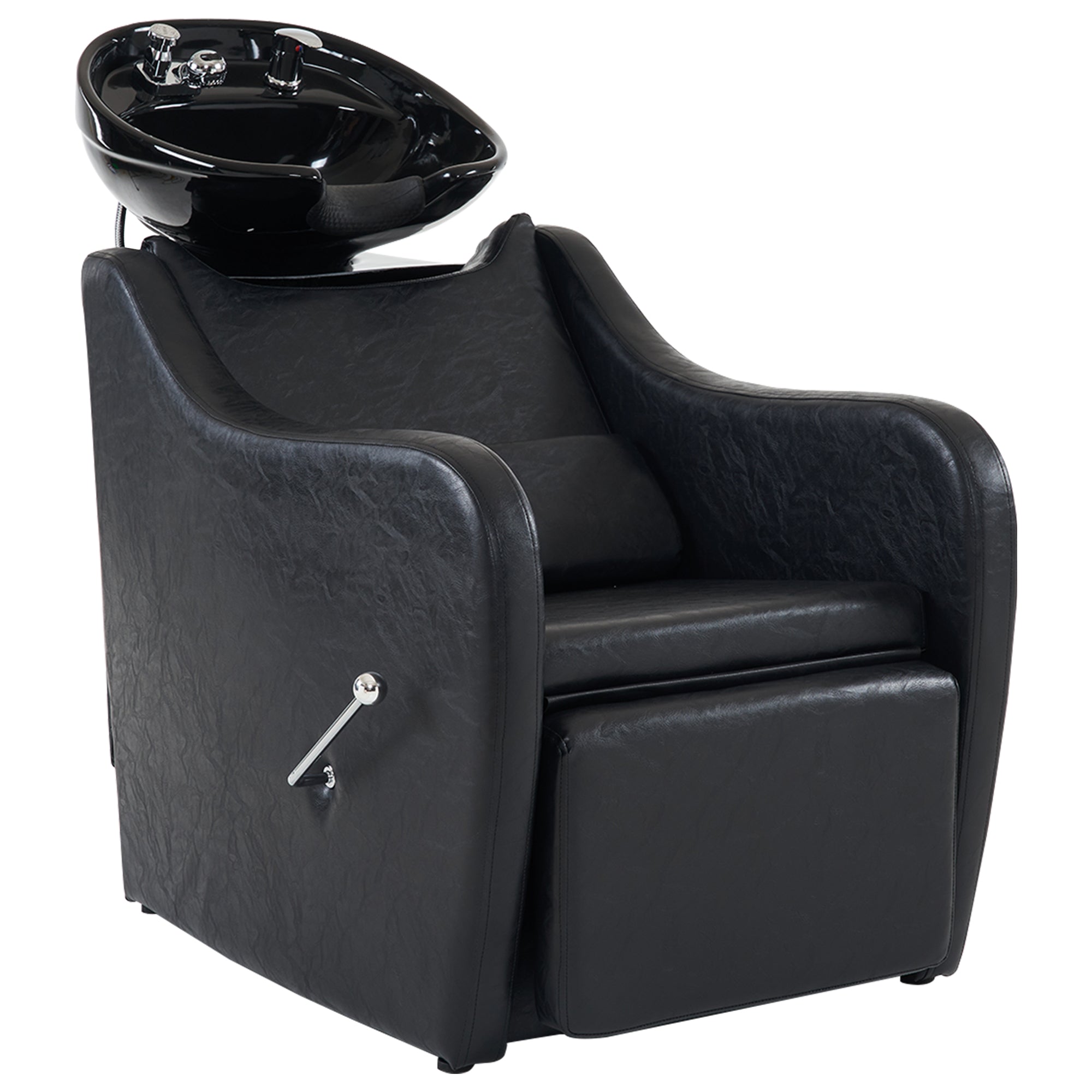 Barberpub Friseurwaschbecken Waschplatz, Shampoo-Stuhl, Rückwärtswaschsessel Salon Friseursessel Waschsessel für SPA Salon 9090 (Schwarz)