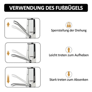 Barberpub Friseurstuhl Kippbar, Friseursessel mit Kopfstütze, 360° Drehbar & Höhenverstellbar, Friseureinrichtung Retro mit Hydraulikpumpe, Kunstleder, 9238(Schwarz)