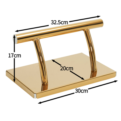 Barberpub Edelstahl Fußstütze Professional Friseurfußstütze, mobile Fuß Pedal Fußauflage, foot rest Fußablage Friseurstuhl Salonausstattung, FT001, (Silber/Gold)