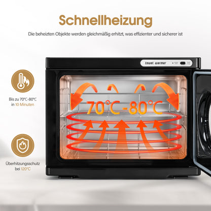 BarberPub 24L Handtuchwärmer Handtuchheizschrank 40–48 Handtücher, Handtuchheizkörper Elektrisch, Heißhandtuchwärmer 360° Heizfunktion für Spa, Friseursalon & Kosmetikstudio, HW224