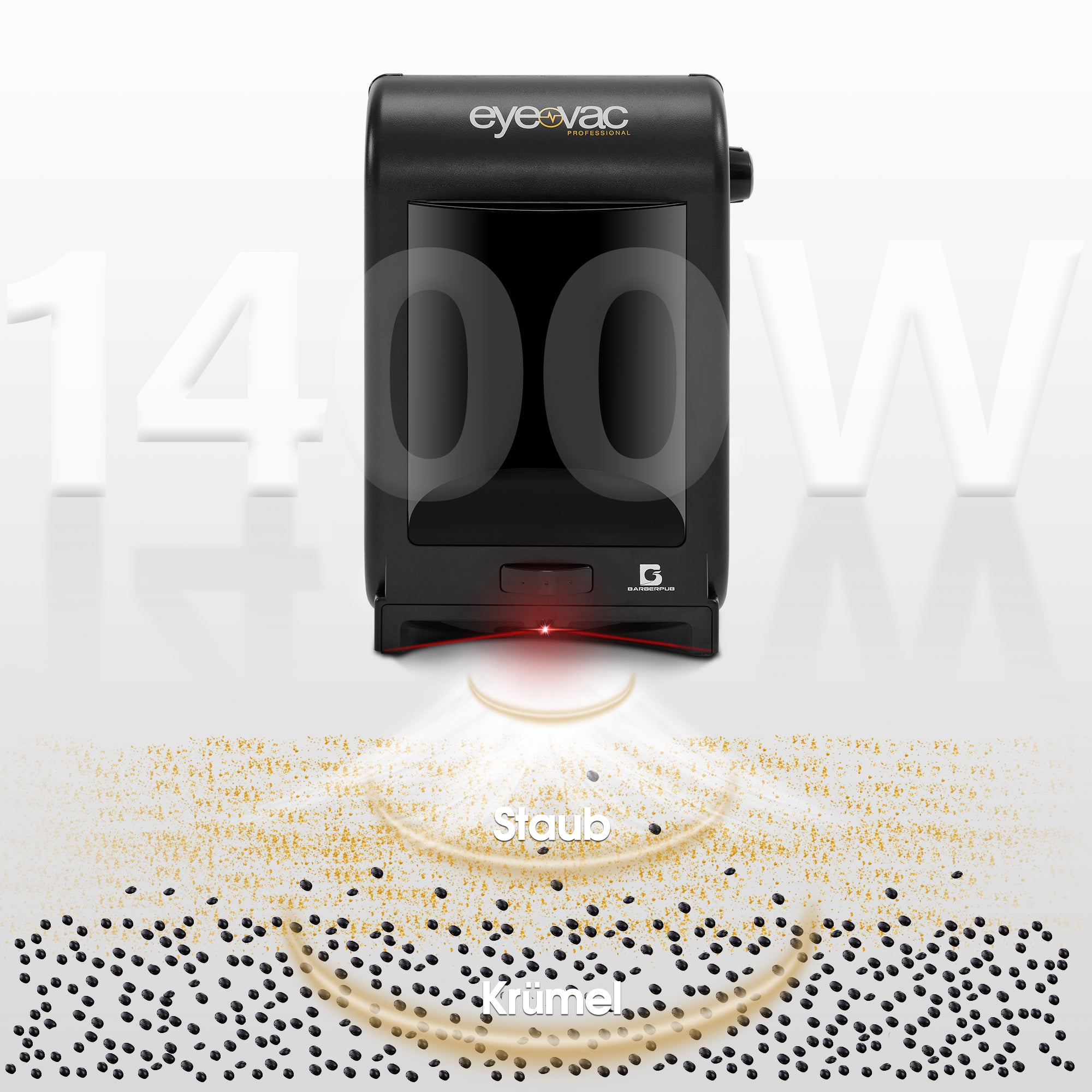 Barberpub Staubsauger Haarsauger mit Sensor Automatisch, Saugroboter mit Kabel Leise Stark, Stabstaubsauger & Elektrische Kehrbesen, Bodenstaubsauger Friseur Profibedarf Salonbedarf, 1400 W (Schwarz)