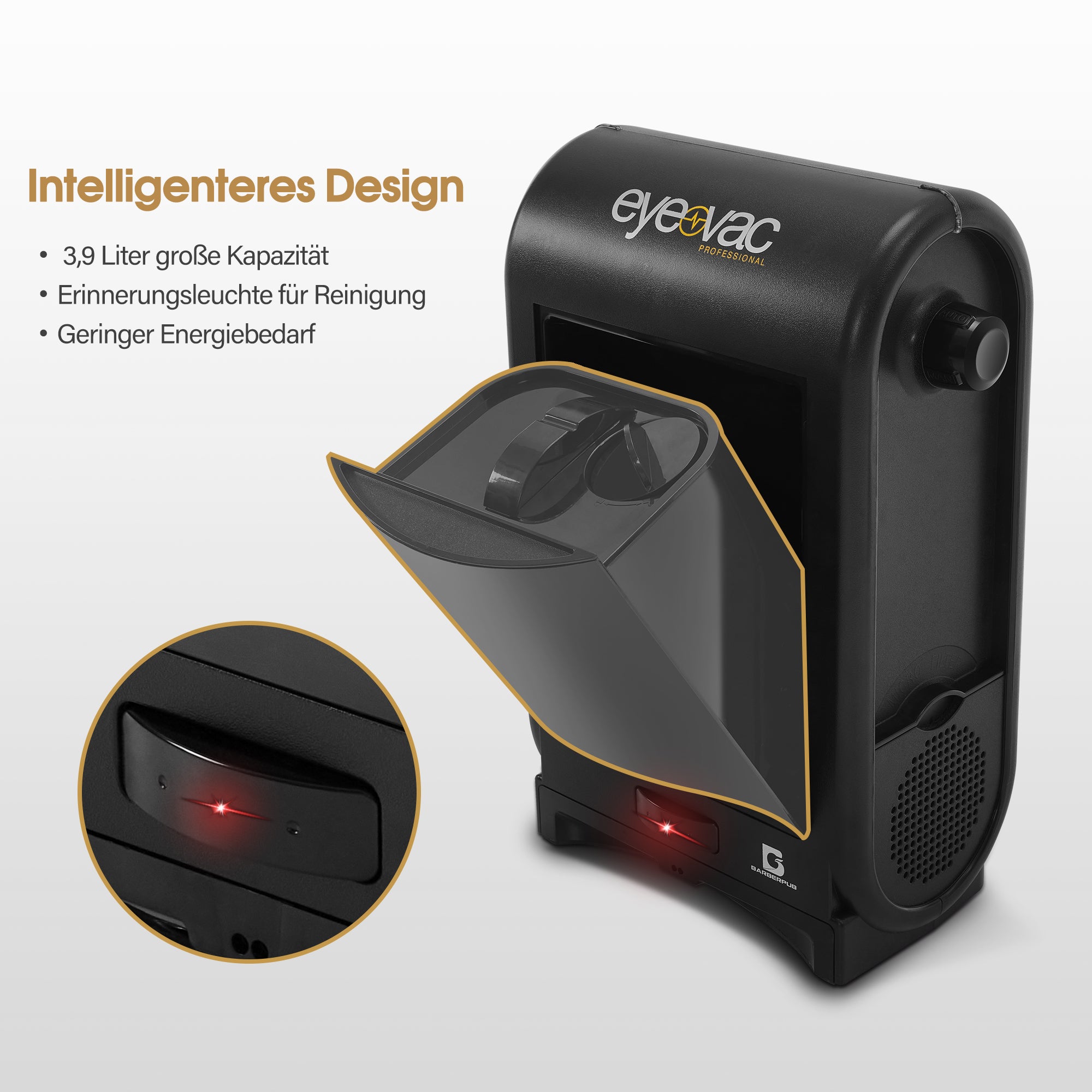 Barberpub Staubsauger Haarsauger mit Sensor Automatisch, Saugroboter mit Kabel Leise Stark, Stabstaubsauger & Elektrische Kehrbesen, Bodenstaubsauger Friseur Profibedarf Salonbedarf, 1400 W (Schwarz)