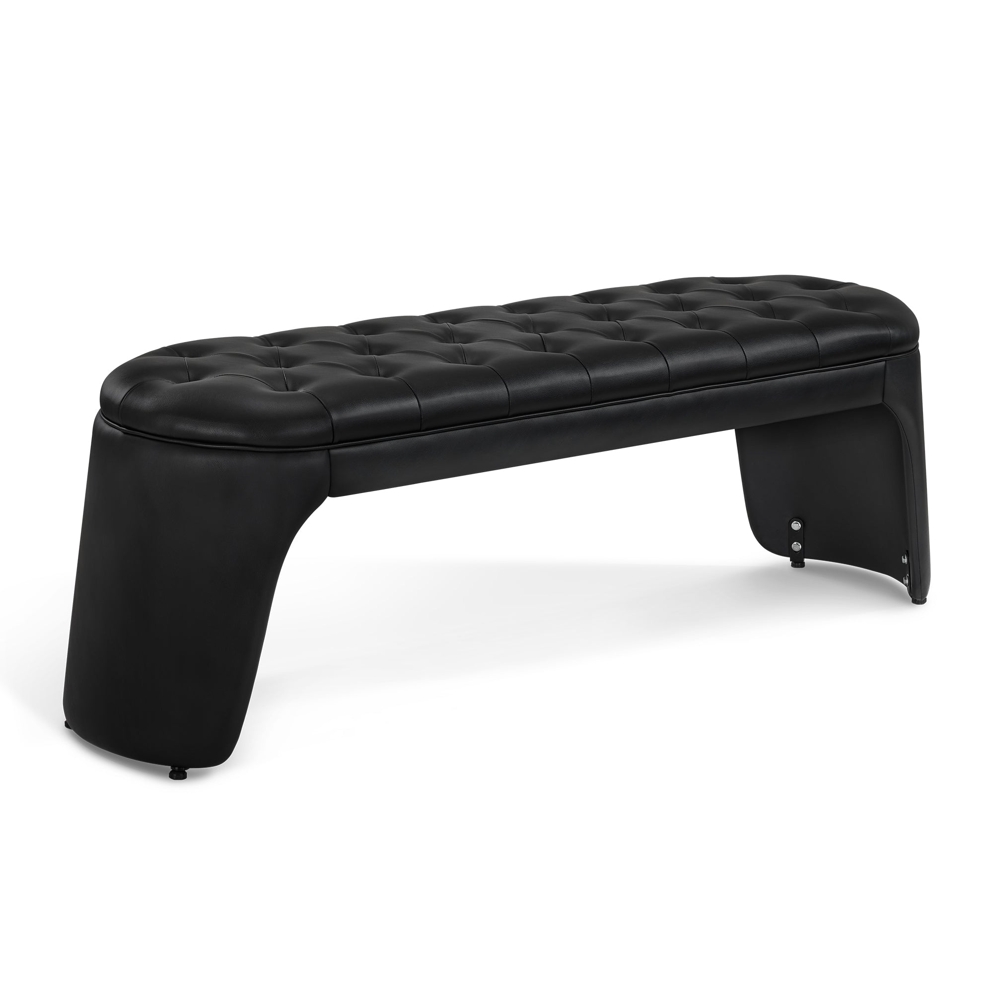 BarberPub 3-Sitzer Sitzbank für Friseursalon, Sitzbreite 150 cm, Moderne Wartebank Friseur, Polsterbank Schlafzimmer, Bettbank für Wohnzimmer, Flurbank Friseureinrichtung W510 (Schwarz/Kunstleder)