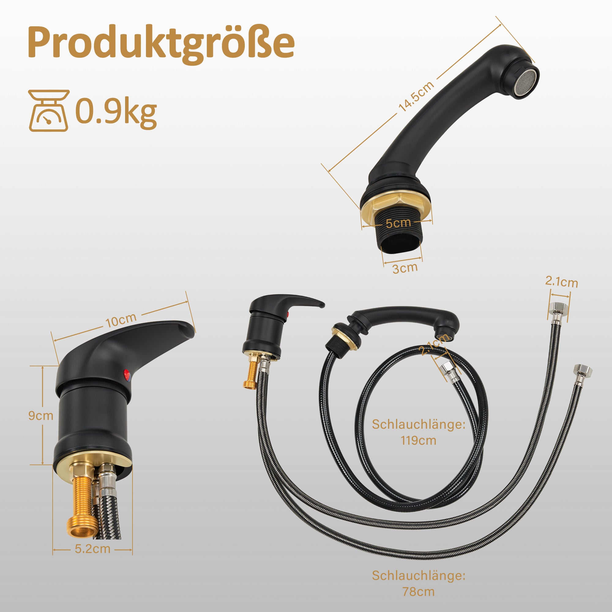 BarberPub Mischbatterie und Handbrause Wasserhahn für Friseurwaschbecken, Friseurarmatur für Friseurstuhl mit Waschbecken 8611 8675 8010 8670 8692 8620 8679, WH8005