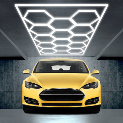 Barberpub Hexagon LED Garage Light, 68970LM 6500K Hexagon LED Beleuchtung für Werkstatt, Friseursalon, 14 Grid
