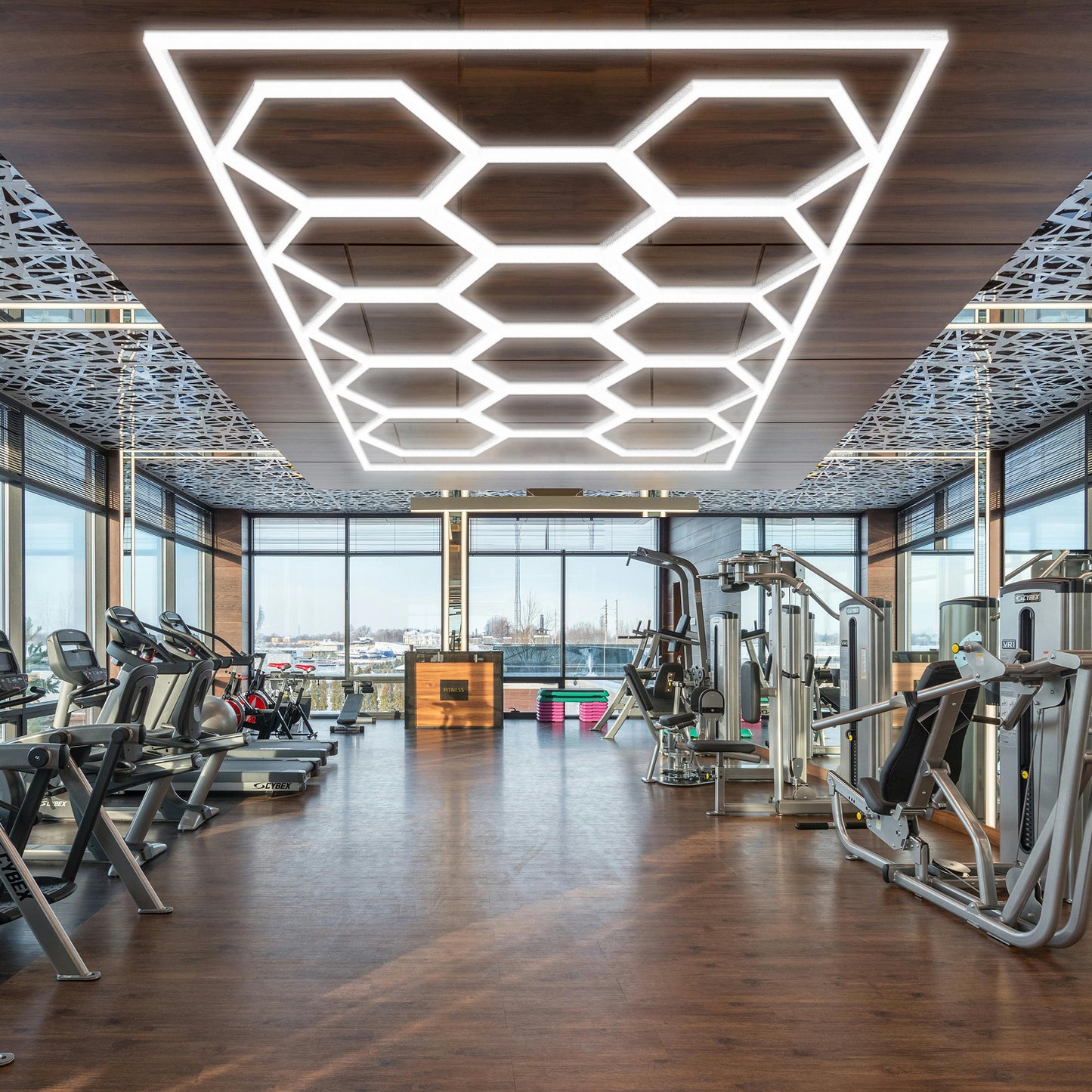 Barberpub Hexagon LED Garage Light, 68970LM 6500K Hexagon LED Beleuchtung für Werkstatt, Friseursalon, 14 Grid