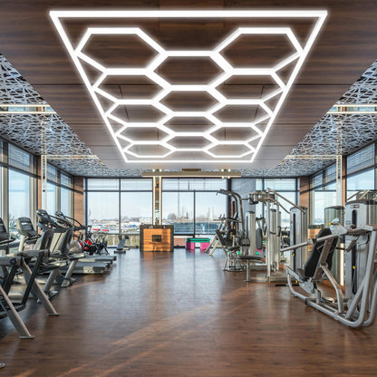 Barberpub Hexagon LED Garage Light, 68970LM 6500K Hexagon LED Beleuchtung für Werkstatt, Friseursalon, 14 Grid