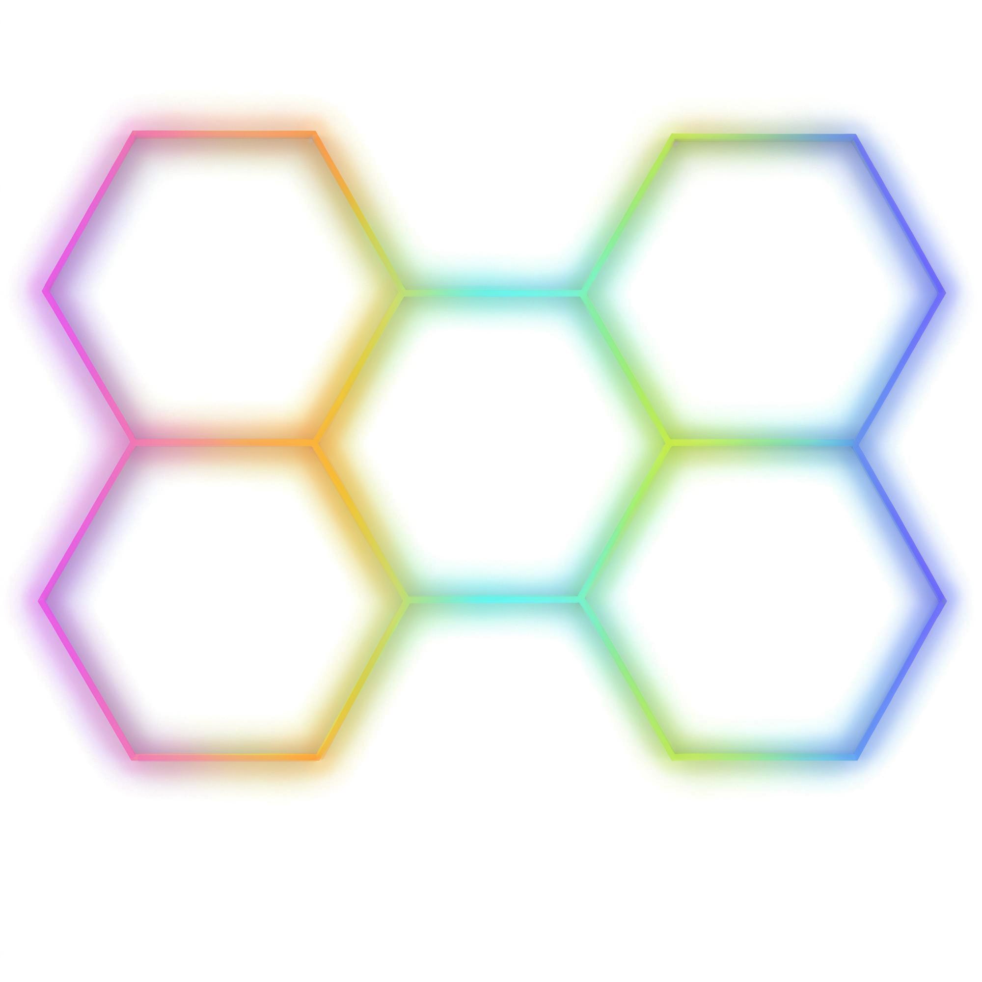 BarberPub Hexagon LED Garage Light, 7200LM Hexagon LED Beleuchtung für Werkstatt, Friseursalon, 5 Grid (LP007/RGB)