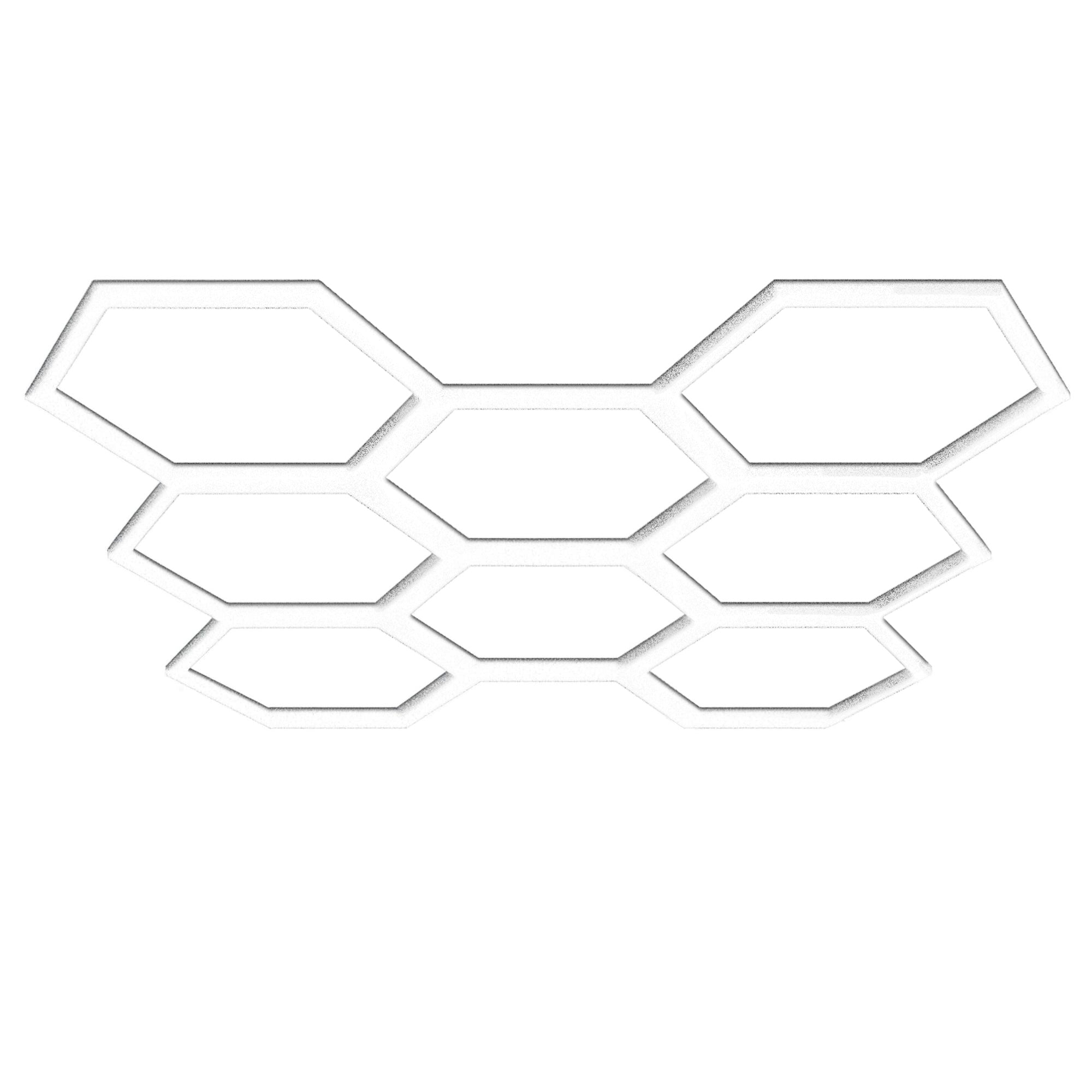 BarberPub Hexagon LED Garage Light, 30240LM 6500K Hexagon LED Beleuchtung für Werkstatt, Friseursalon, PVC Abdeckung 8 Grid, (LP008/nicht dimmbar)