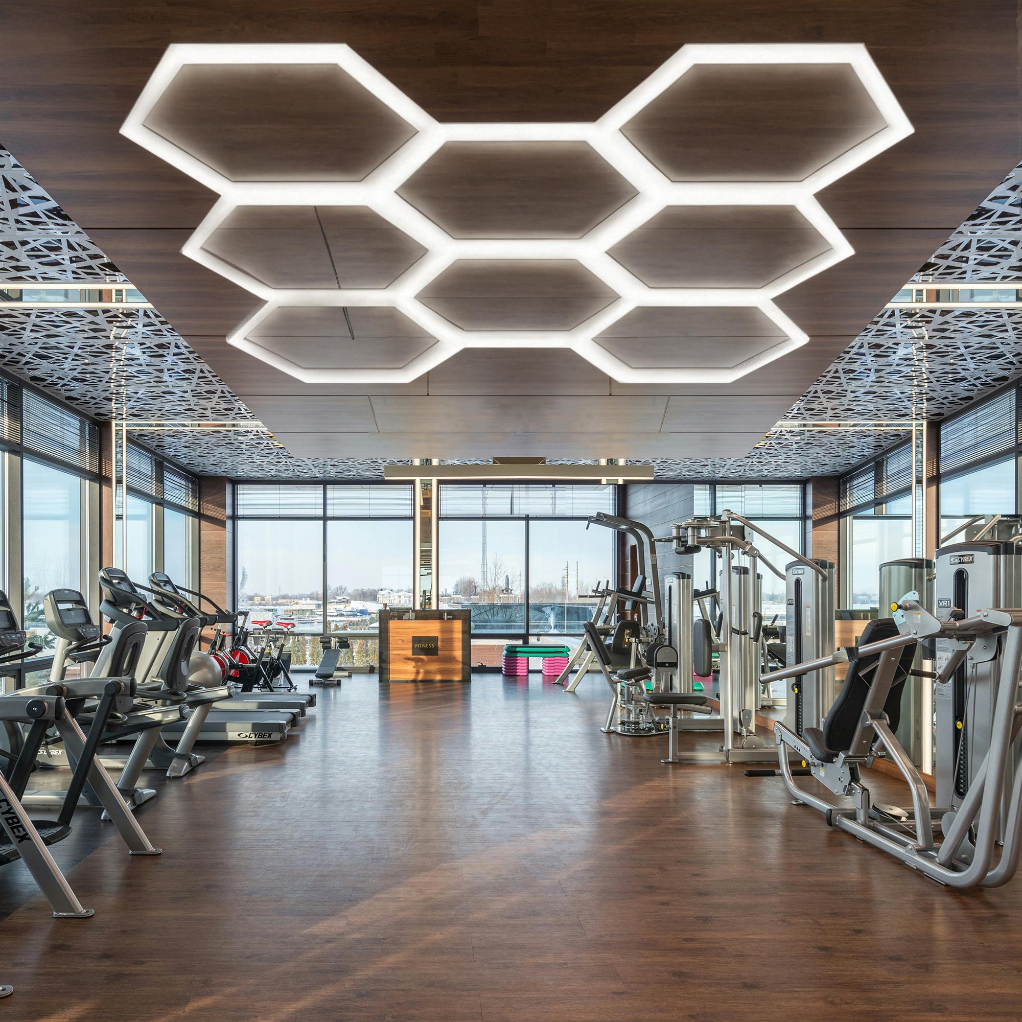 BarberPub Hexagon LED Garage Light, 30240LM 6500K Hexagon LED Beleuchtung für Werkstatt, Friseursalon, PVC Abdeckung 8 Grid, (LP008/nicht dimmbar)