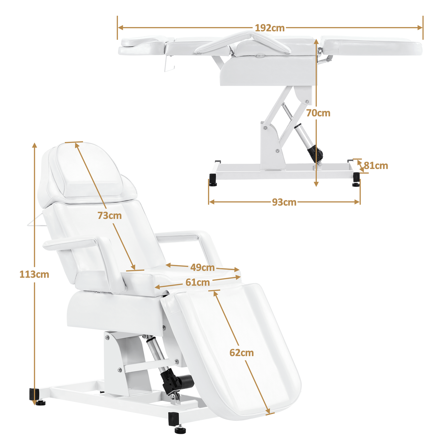 Barberpub Kosmetikliege Elektrisch, Massageliege Klappbar & Höhenverstellbar, Tattoo Liege mit 3 Motoren, Massagetisch für SPA Salon 0751 (Schwarz/Kunstleder)