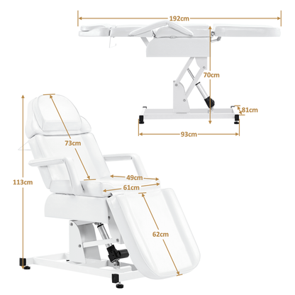 Barberpub Kosmetikliege Elektrisch, Massageliege Klappbar & Höhenverstellbar, Tattoo Liege mit 3 Motoren, Massagetisch für SPA Salon 0751 (Schwarz/Kunstleder)