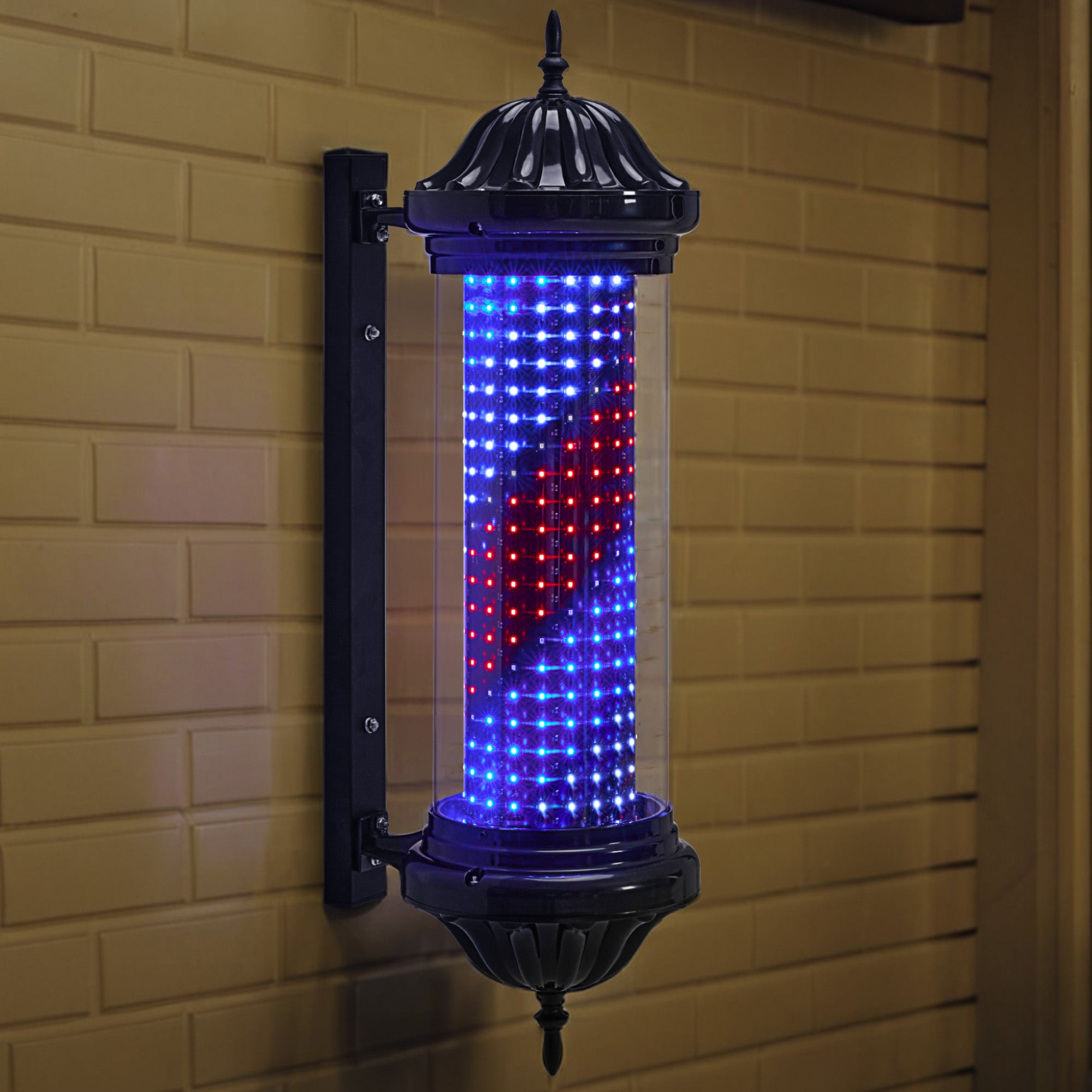 BarberPub Barber Pole Barbierstab, Barbershop Friseurstange mit LED Leucht Salon Einrichtung, Außenwandlampe für Friseursalons, Barbier Stange Licht, 81CM Salon Zeichen, Energie Sparen L041BC