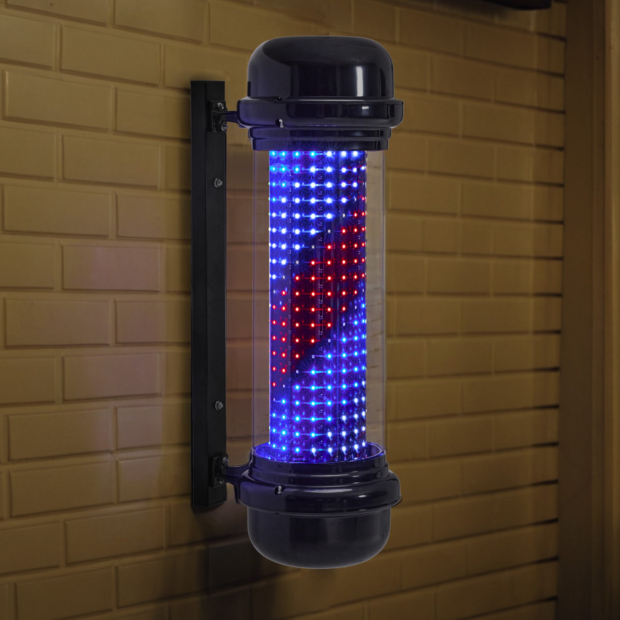BarberPub Barber Pole Barbierstab, Barbershop Friseurstange mit LED Leucht Salon Einrichtung, Friseursalon, Barbier Stange Licht, Wandmontage, 71 CM Barber Equipment, Energie Sparen L047BC