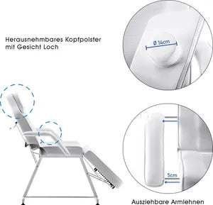 Barberpub Kosmetikliege Therapieliege Massageliege Tattooliege Kosmetikstuhl 0015BK/W