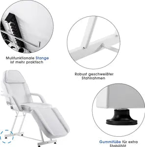 Barberpub Kosmetikliege Therapieliege Massageliege Tattooliege Kosmetikstuhl 0015BK/W
