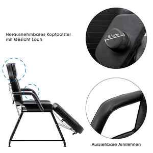 Barberpub Kosmetikliege Therapieliege Massageliege Tattooliege Kosmetikstuhl 0015BK/W