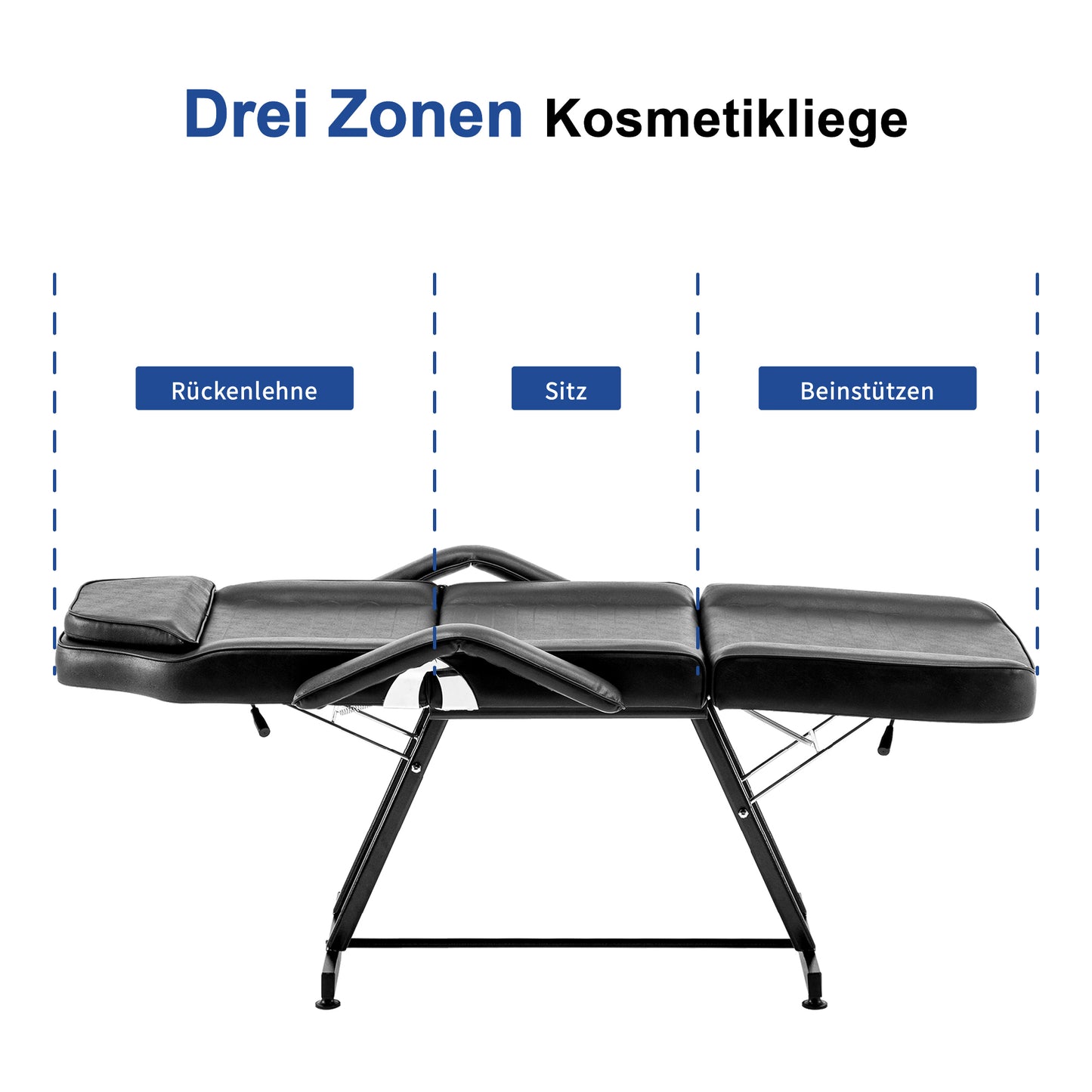 Barberpub Kosmetikliege Therapieliege Massageliege Tattooliege Kosmetikstuhl 0015BK/W