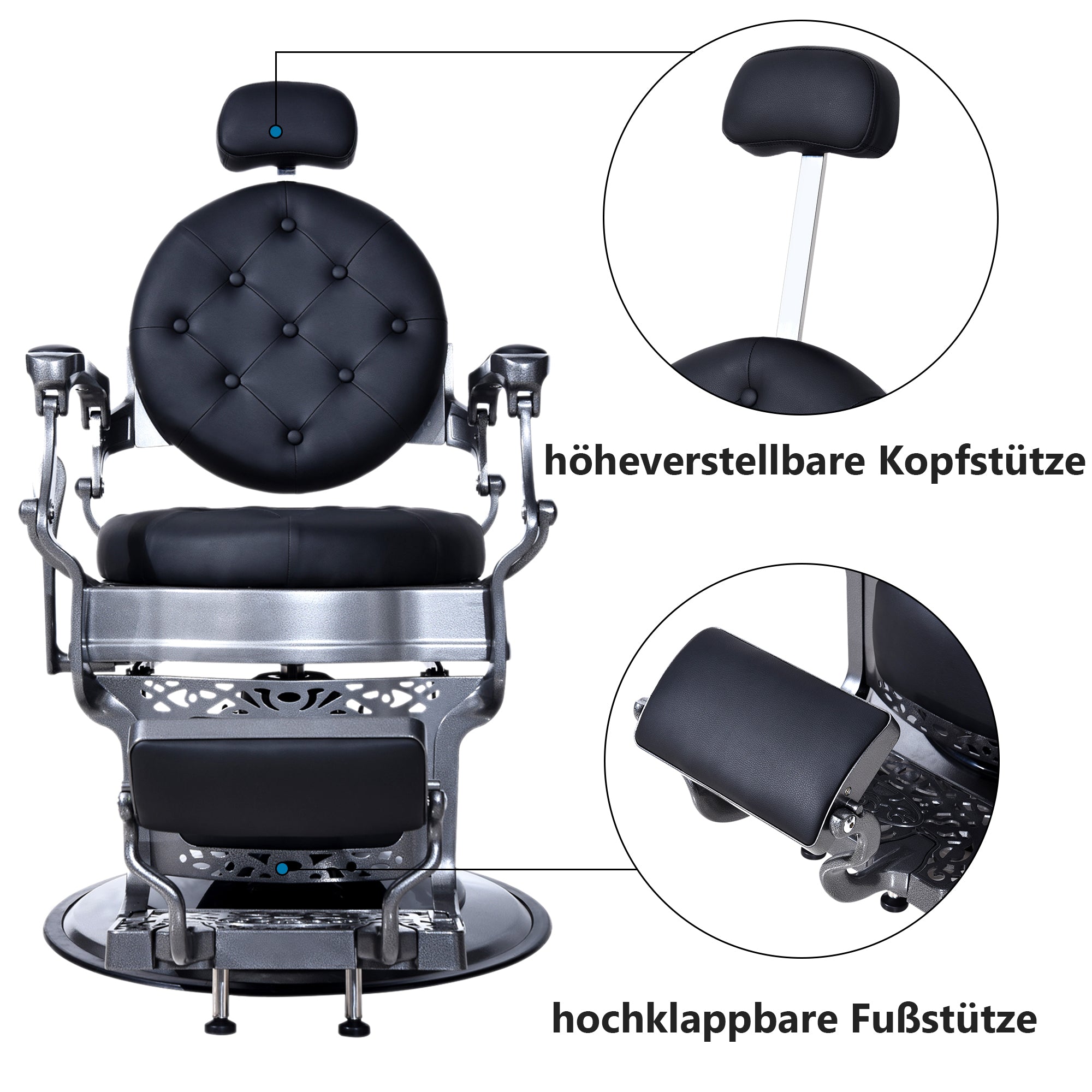 Barberpub hairdressing chair with retro/vintage style 3849EY