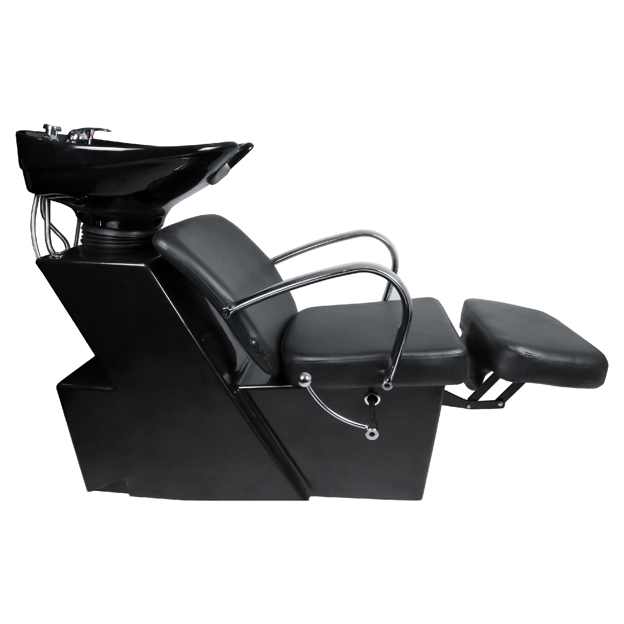 BarberPub Rückwärtswaschanlage Friseurwaschplatz Waschsessel Schwarz 0648BK