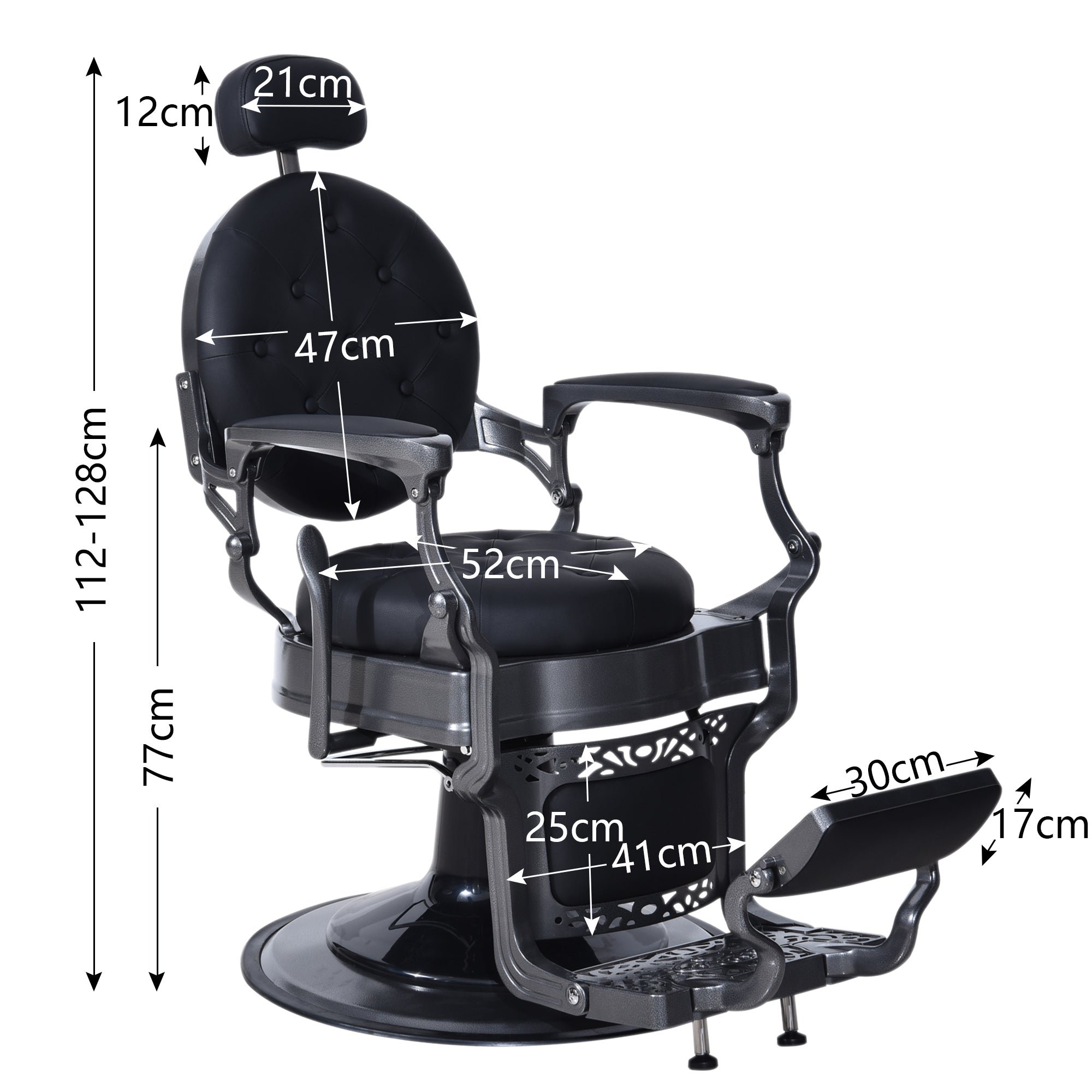 Barberpub hairdressing chair with retro/vintage style 3849EY