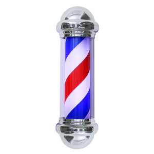 Barberpub Barbierstab klassisch weiß blau rot Barber Pole 75cm Drehen LED Birne