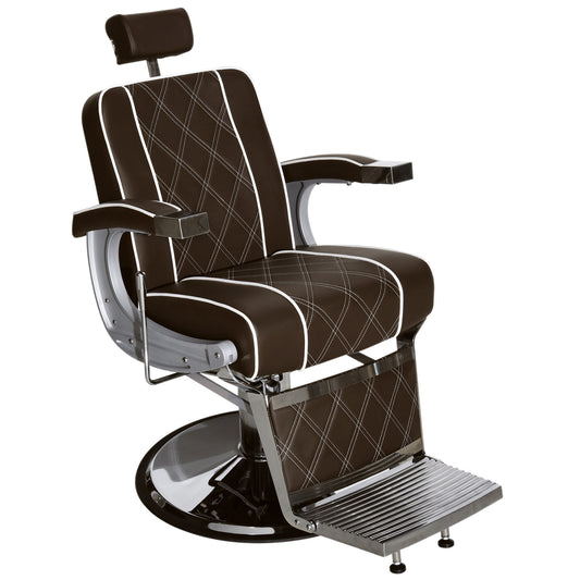 Barberpub hydraulischer Friseurstuhl 3810BR, Friseursessel mit Retro/ Vintage Stil, Bedienungsstuhl Friseureinrichtung Salon SPA 140° Kippbar, Kunstleder, 51 × 48 × 107 cm