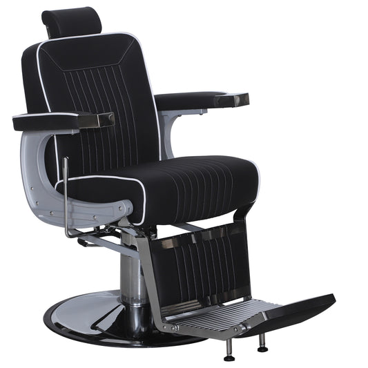 Barberpub Friseurstuhl Friseureinrichtung Friseursessel Bedienungsstuhl 3822, Salon SPA PVC-Kunstleder 140° Kippbar, höhenverstellbar