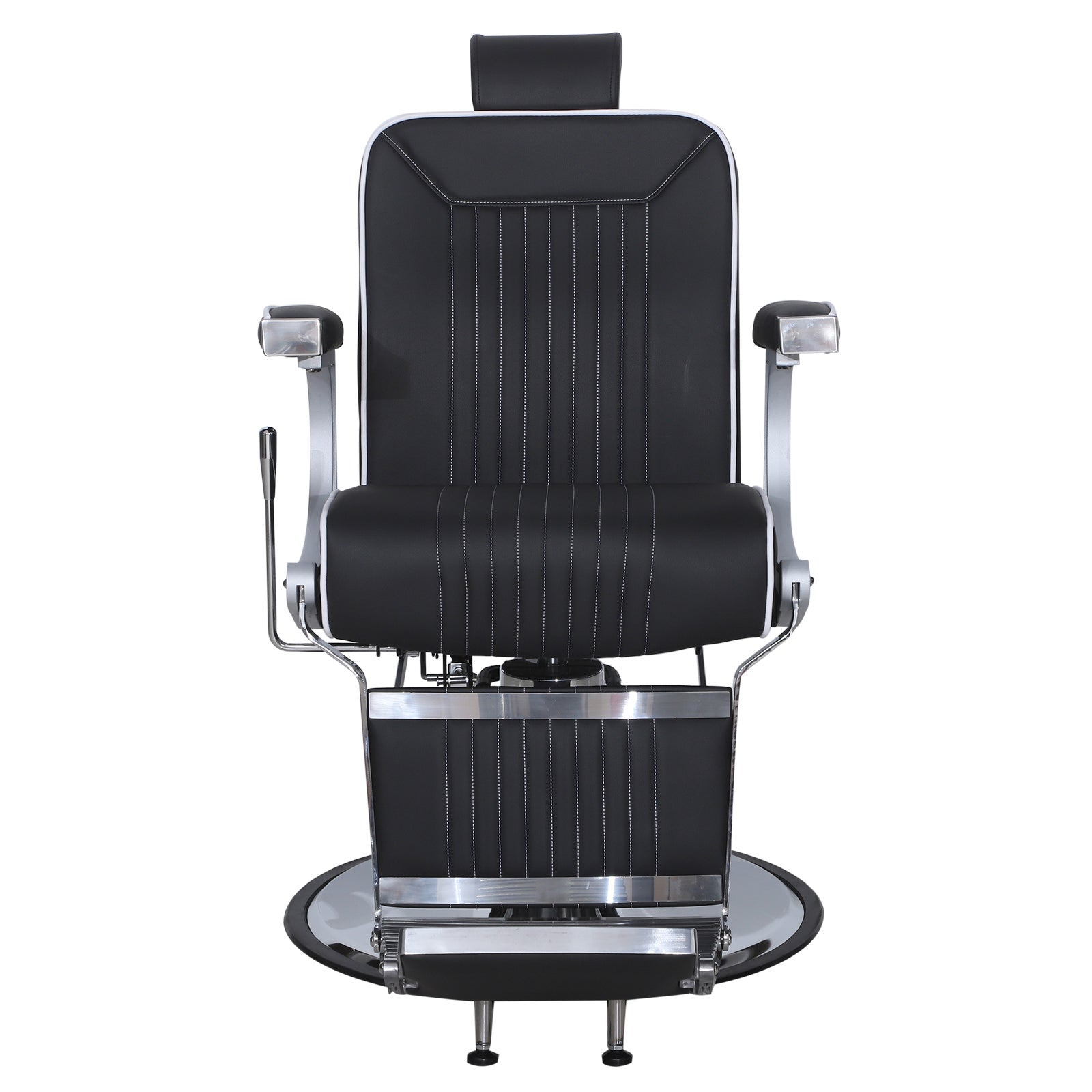 Barberpub Friseurstuhl Friseureinrichtung Friseursessel Bedienungsstuhl 3822, Salon SPA PVC-Kunstleder 140° Kippbar, höhenverstellbar
