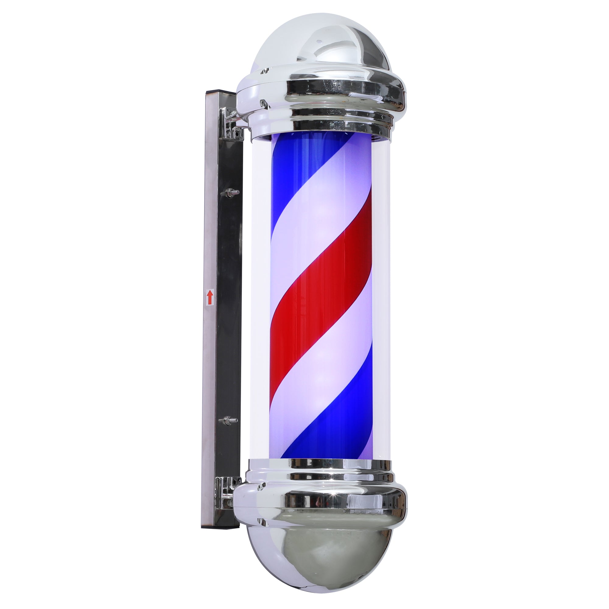 Barberpub Barbierstab klassisch weiß blau rot Barber Pole 75cm Drehen LED Birne