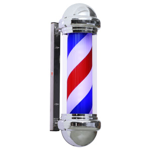 Barberpub Barbierstab klassisch weiß blau rot Barber Pole 75cm Drehen LED Birne
