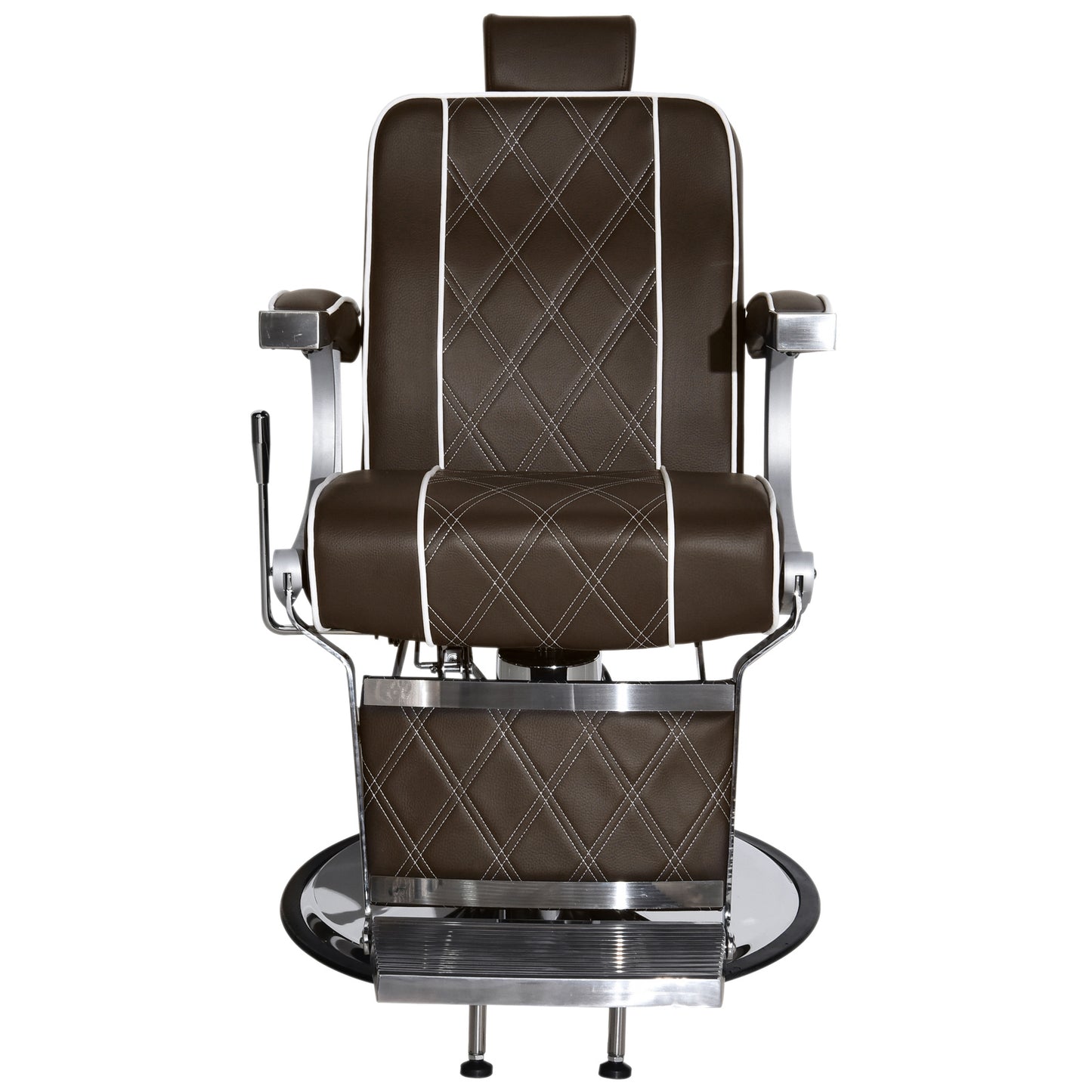Barberpub hydraulischer Friseurstuhl 3810BR, Friseursessel mit Retro/ Vintage Stil, Bedienungsstuhl Friseureinrichtung Salon SPA 140° Kippbar, Kunstleder, 51 × 48 × 107 cm