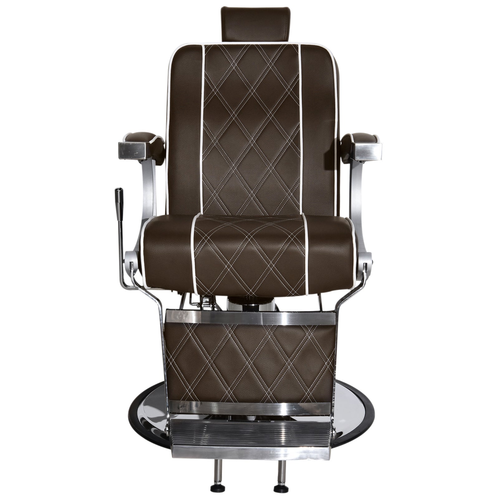 Barberpub hydraulischer Friseurstuhl 3810BR, Friseursessel mit Retro/ Vintage Stil, Bedienungsstuhl Friseureinrichtung Salon SPA 140° Kippbar, Kunstleder, 51 × 48 × 107 cm