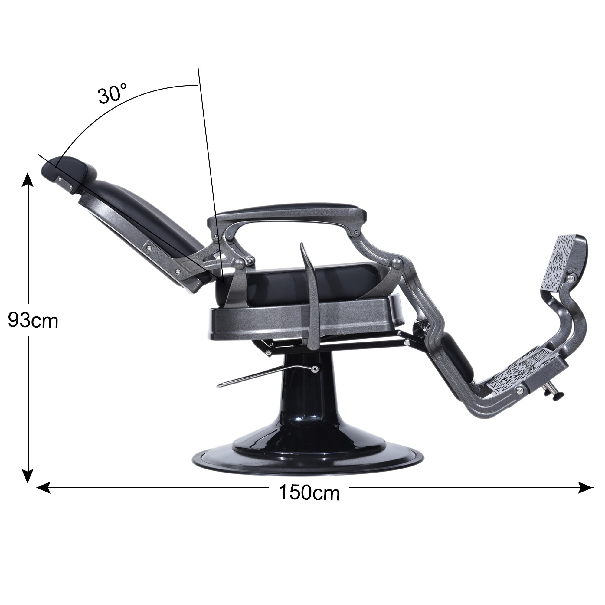 Barberpub hairdressing chair with retro/vintage style 3850BK