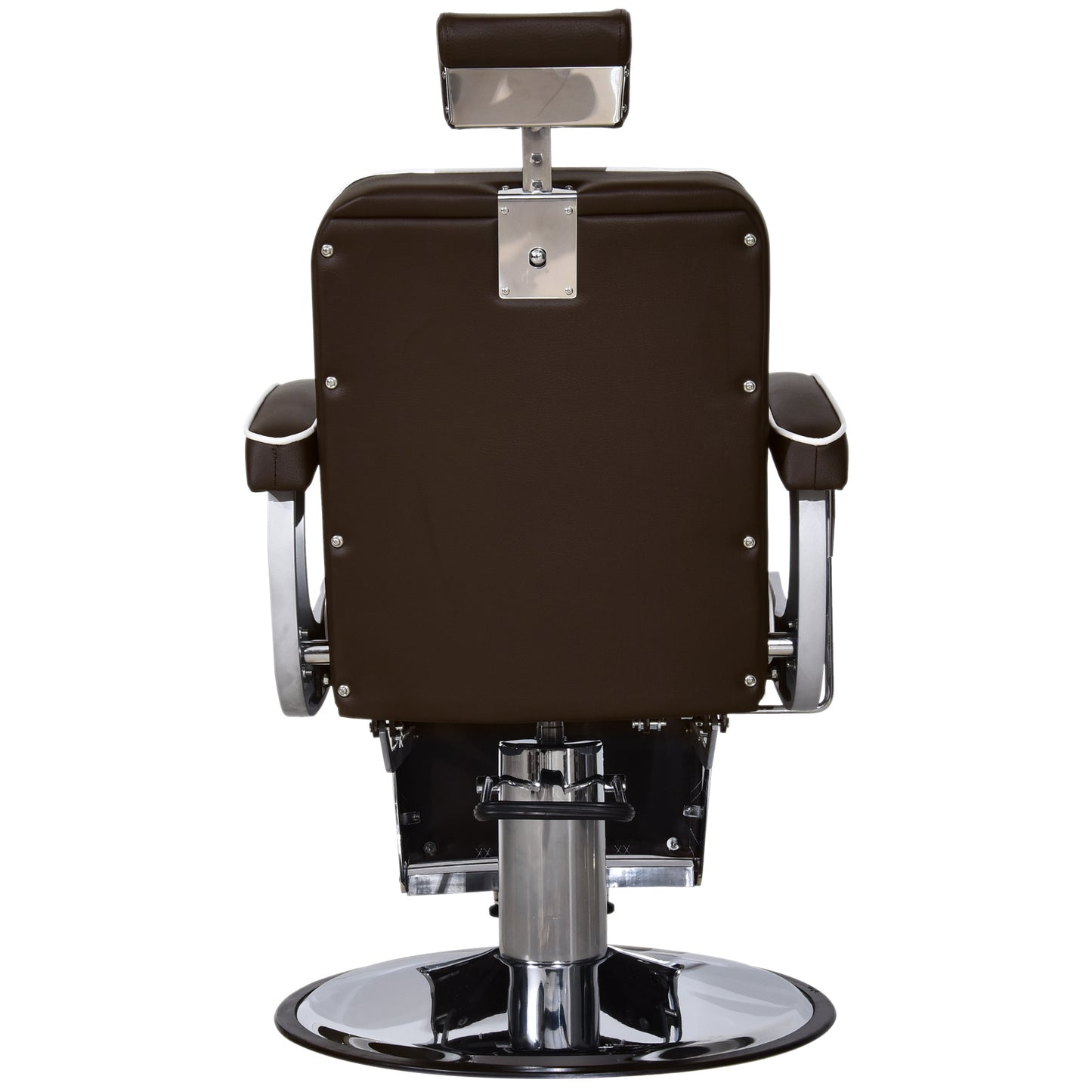 Barberpub hydraulischer Friseurstuhl 3810BR, Friseursessel mit Retro/ Vintage Stil, Bedienungsstuhl Friseureinrichtung Salon SPA 140° Kippbar, Kunstleder, 51 × 48 × 107 cm