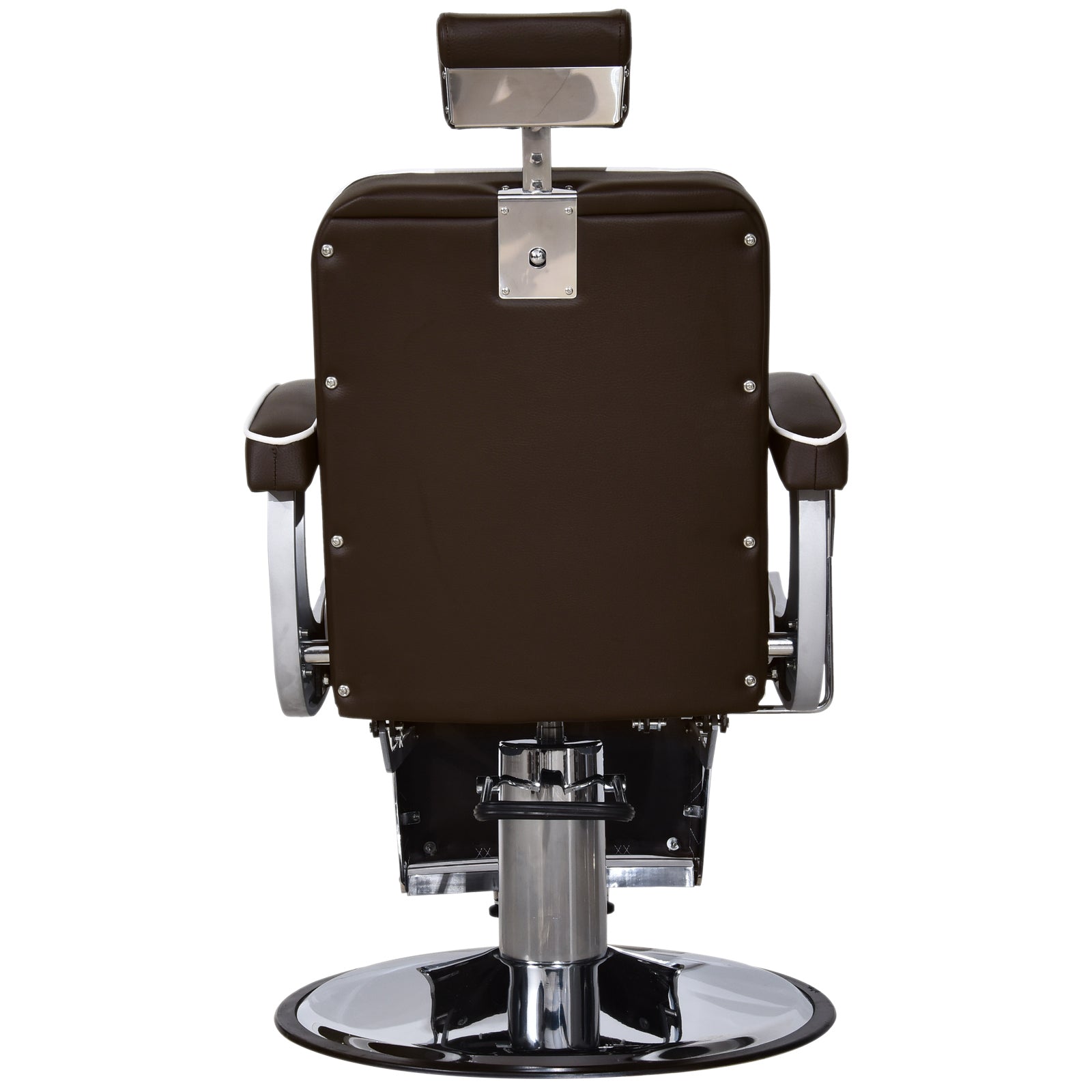 Barberpub hydraulischer Friseurstuhl 3810BR, Friseursessel mit Retro/ Vintage Stil, Bedienungsstuhl Friseureinrichtung Salon SPA 140° Kippbar, Kunstleder, 51 × 48 × 107 cm
