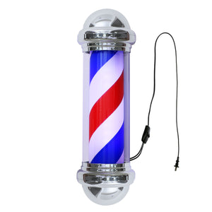 Barberpub Barbierstab klassisch weiß blau rot Barber Pole 75cm Drehen LED Birne