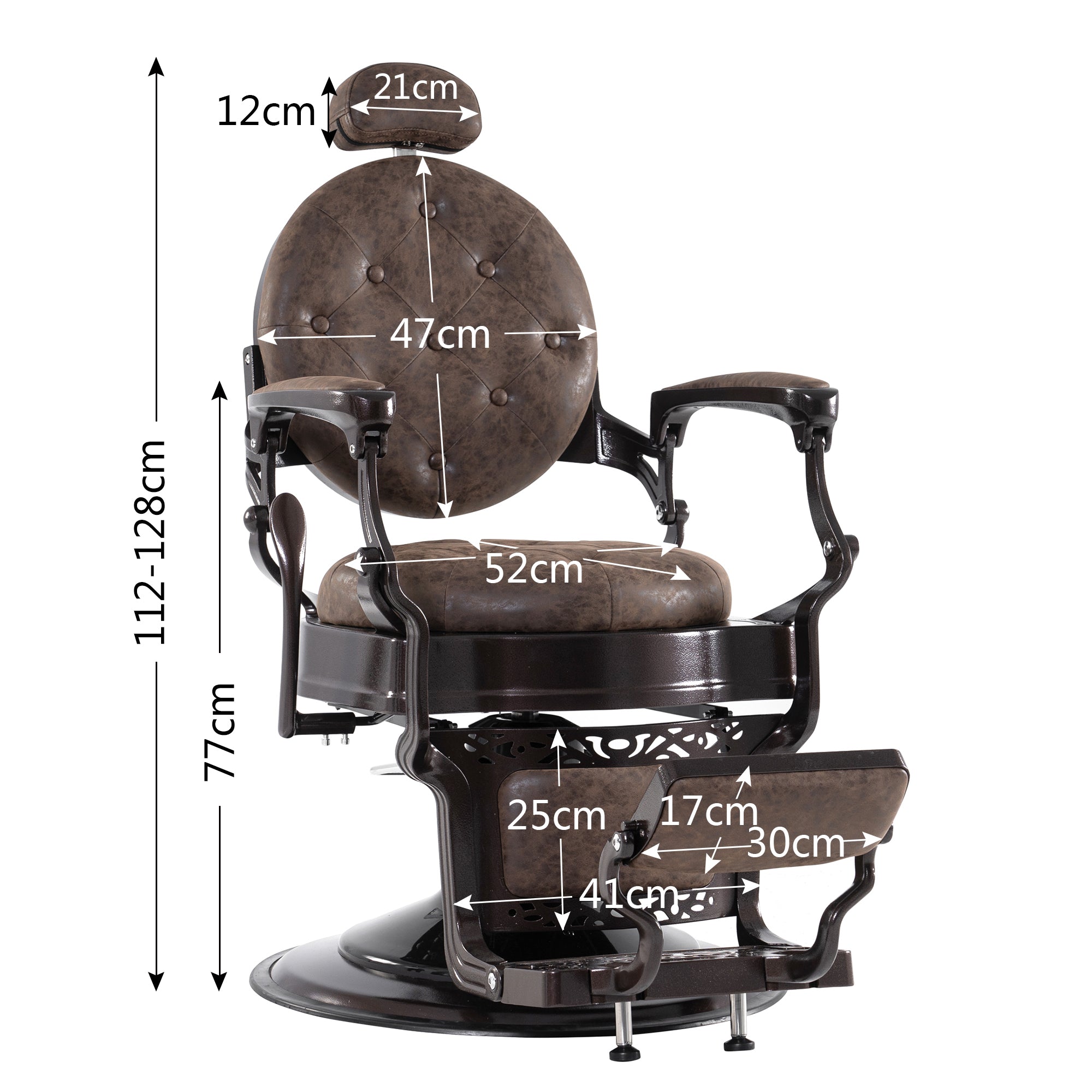 Barberpub hairdressing chair hairdresser chair with retro/vintage style brown 3849DR