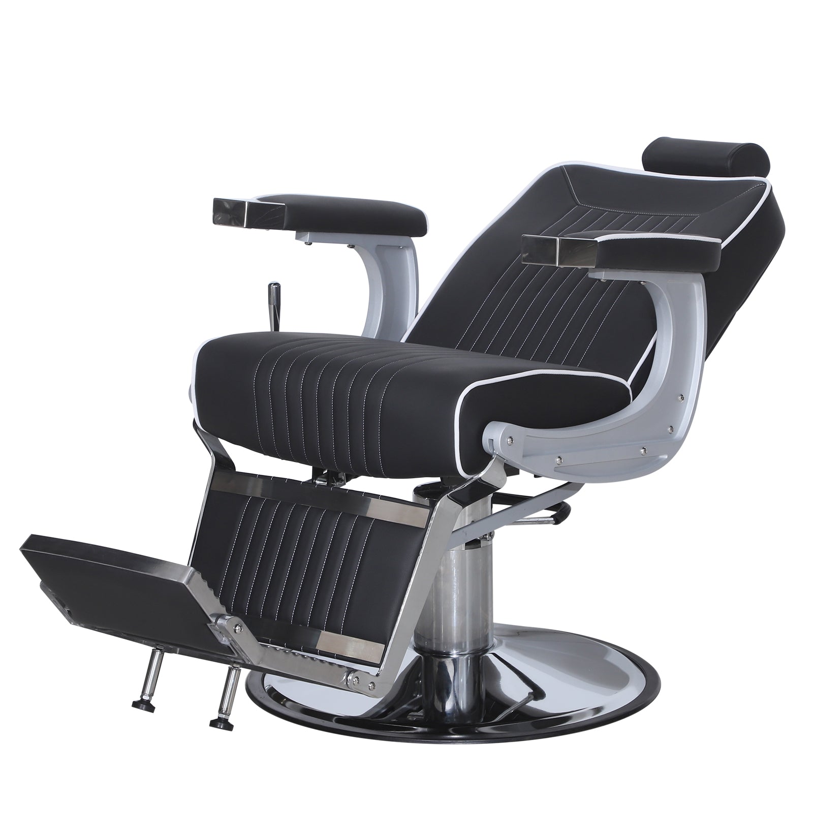 Barberpub Friseurstuhl Friseureinrichtung Friseursessel Bedienungsstuhl 3822, Salon SPA PVC-Kunstleder 140° Kippbar, höhenverstellbar