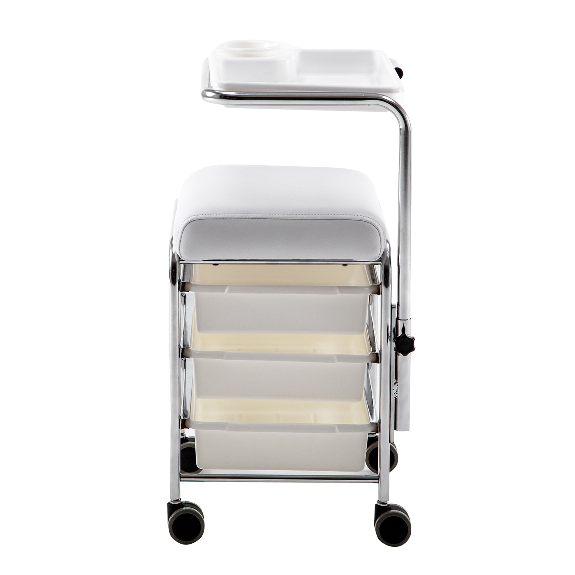 Barberpub Fußpflegehocker Pedikürhocker Rollhocker Maniküre Nagel Kosmetikstuhl 5005BK/W