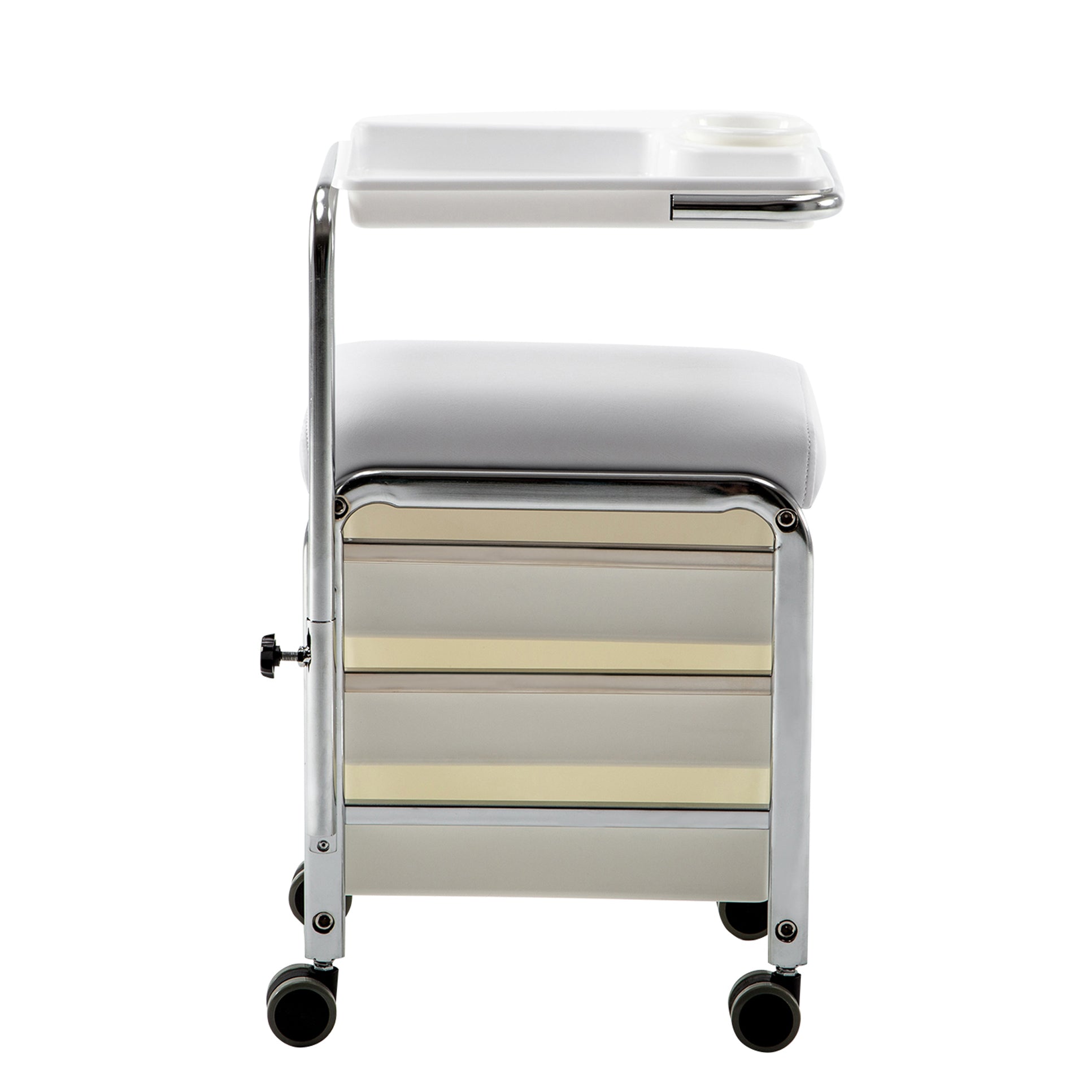 Barberpub Fußpflegehocker Pedikürhocker Rollhocker Maniküre Nagel Kosmetikstuhl 5005BK/W